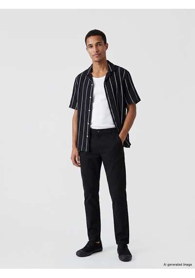 Lcw Vision Lacivert Regular Fit Çizgili Erkek Dokulu Gömlek