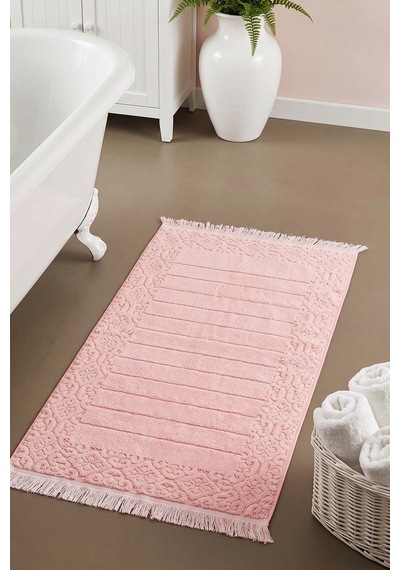 Aflora Pudra %100 Pamuk Ayak Havlusu - 60x130 Cm Pembe