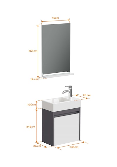 Aqua Bagno Minizia Banyo Dolabı 45 X 26 Cm. Antrasit -beyaz ,lavabo Dahil Abs.50.35.08.01 Antrasit - Beyaz Aqua Bagno Minizia Banyo Dolabı 45 X 26 Cm. Antrasit -beyaz ,lavabo Dahil Abs.50.35.08.01 Antrasit - Beyaz