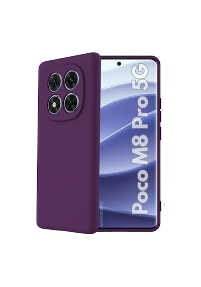 Poco M8 Pro 5g Uyumlu Silikon Kılıf - Pastel Renk Tonu Kamera Korumalı Esnek Kapak - Mor