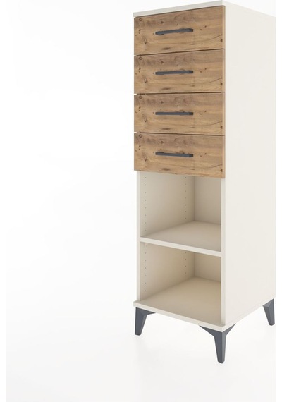 Hyperion Dolap Tek Raflı 4 Çekmeceli 44x44x134 Aytaşı-çam Aytaşı