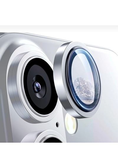 Iphone 16 / 16 Plus Uyumlu Kamera Lens Koruyucu 2 Li Set Gümüş / Gri