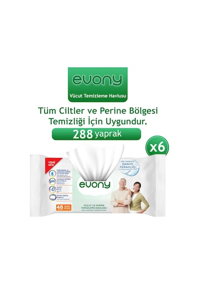 Evony Perine Ve Vücut Temizleme Havlusu 288 Adet