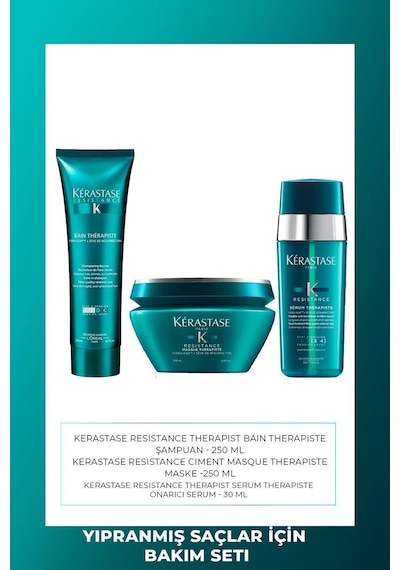 Kérastase Resistance Therapiste Aşırı Yıpranmış Saçlar İçin Şampuan 250ml+maske 200ml+serum 30ml