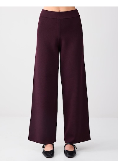 Jimmy Key Bordo Normal Paça Normal Bel Beli Lastikli Triko Pantolon 6sw185738562