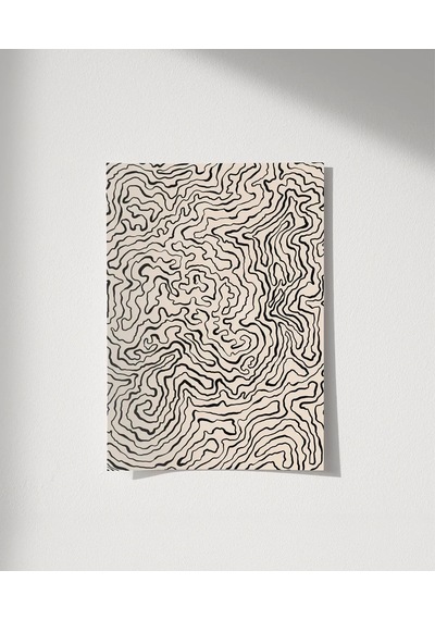 Çerçevesiz Poster Topografik Harita Görünümlü