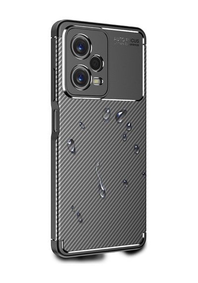 Xiaomi Redmi Note 12 5g Kılıf Karbon Görünümlü Silikon Kamera Korumalı Üstün Koruma Celikaksesuar Lacivert