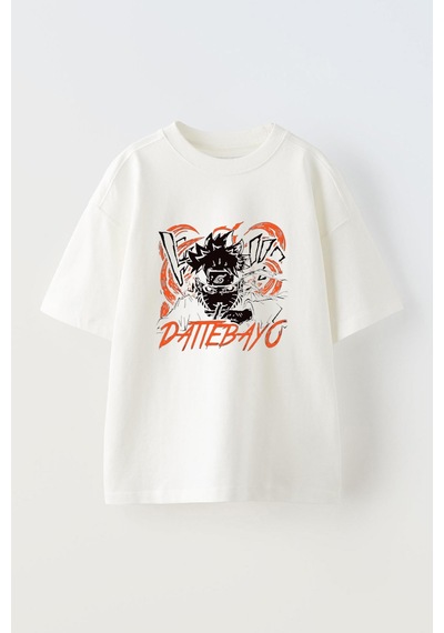 Thewert Unisex Naruto Tasarım Baskılı Pamuk Beyaz Oversize T-shirt