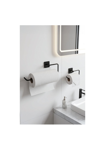 Alper Banyo Kare 5'Li Banyo Aksesuar Seti Uzun Havluluk, Solo Havluluk, Halka Havluluk, Fön Askısı Ve Tuvalet Kağıtlığı