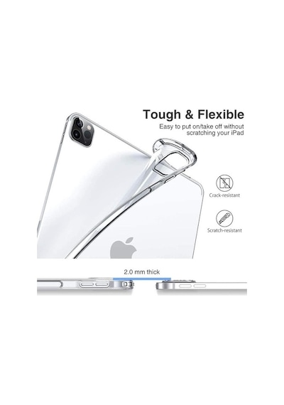 Apple Uyumlu iPad Pro 12.9 2020 4. Nesil Kılıf A2229 A2069 Silikon Soft Kılıf