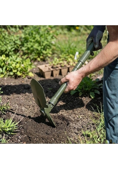 Kiwi Garden Kgms-701 Çok Amaçlı Katlanır Kürek Kamp Bahçe Kullanımı Kaymaz Sap Çok Renkli
