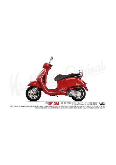 Bay Etiket Sts8 Mat Siyah Vespa Gts250/300 Yan Cita Sticker Set