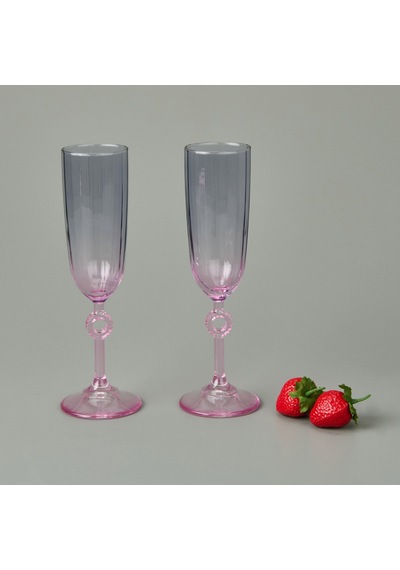 Raklee 2'li Ayaklı Bardak - Renkli - 150 Ml