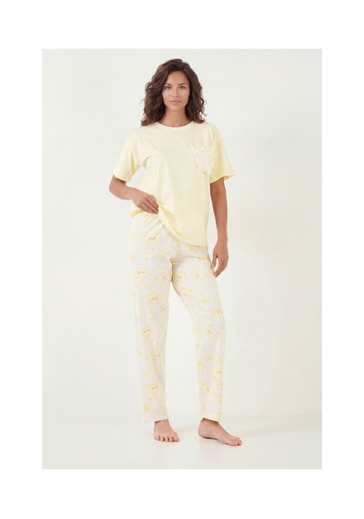 Lela Bayan Pijama Takımı 6091325 Sarı sari