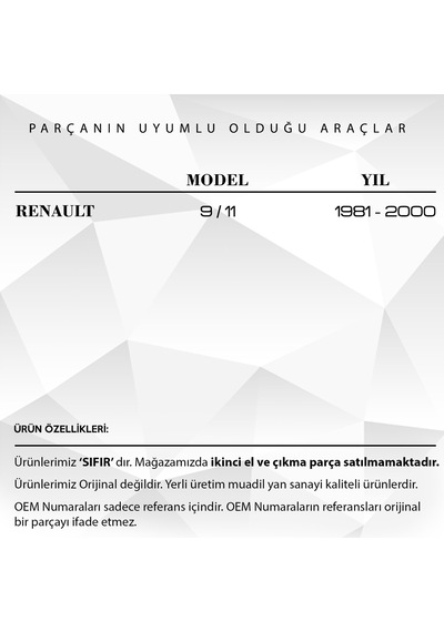 Renault 9 / 11 için Karbüratör T Rekoru 2'li