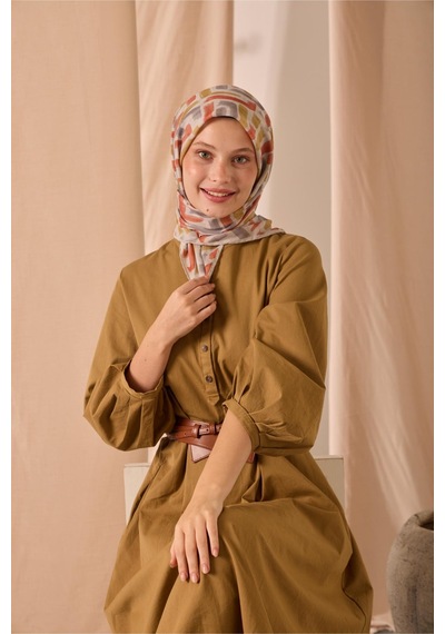 Silk Home Soft Eşarp 73096-28 Gümüş, Sinyal Turuncu, Hardal, Füme