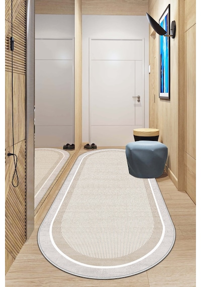 West Home Makinede Yıkanabilir Kaymaz Taban Leke Tutmaz Oval Modern Yolluk Ev Dekorasyonu İçin Bej Kesme Yolluk Wh600 Beige Oval Yolluk