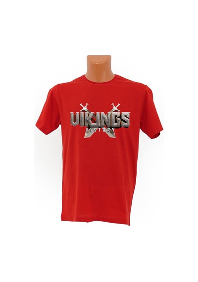 Viking Baskılı Tişört Beyaz