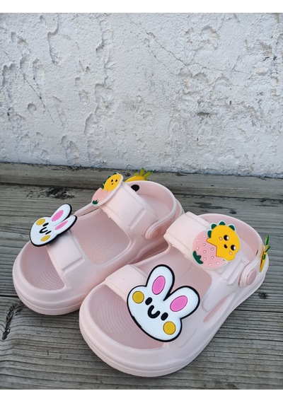 Huzurlu Adımlar Tavşan Pembe Sandalet Pudra Pembesi