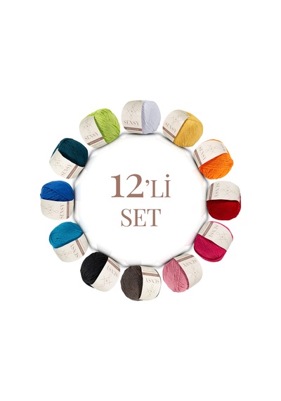 Sensy Premium 12 Adet 50 Gr Baby Cotton Amigurumi Ve Punch Panç İpi Set3