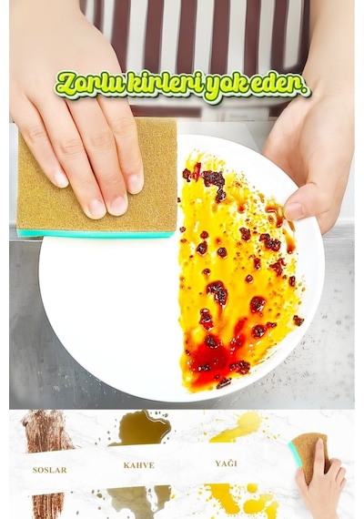 Grimorlife 10 Adet Doğal Lifli Sisal Oluklu Bulaşık Süngeri Özel Dokulu Pinterest Mutfak Temizlik Süngeri