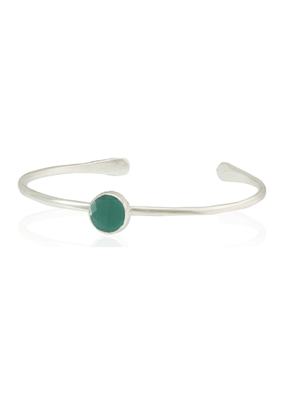 Kadir Jewellery Zirkon Taşlı Ayarlanabilir 925 Ayar Gümüş Kaplama Bilezik Ördek Yeşil
