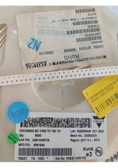 Crcw0603bc1k00tk100 1k 603 Vıshay Smd Direnç 500 Adet
