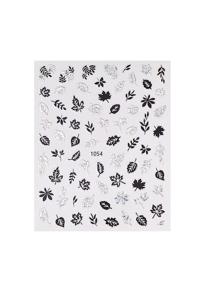 Gümüş Holografik Yaprak Dizayn Tırnak Sticker Tırnak Etiketi Nail Art Jo-1054s