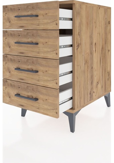 Kronos Komodin 4 Çekmeceli 44x59x80 Çam-çam Çam