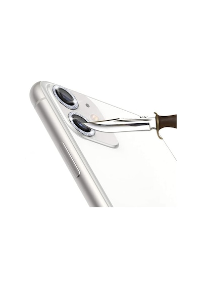 Binano Apple Uyumlu iPhone 11/12 Mini Diamond Kamera Koruyucu Gold