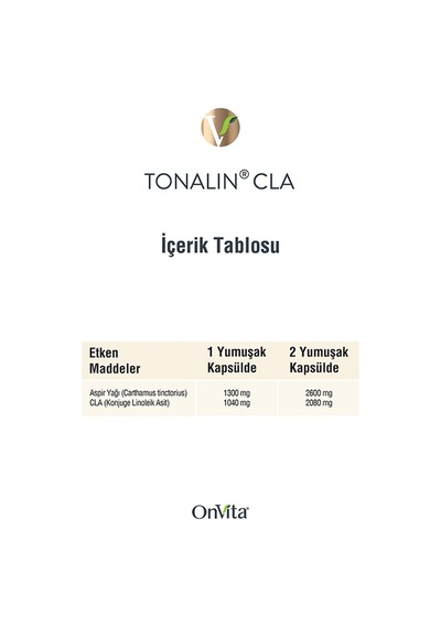 Onvita Tonalin Cla 1300 Mg 60 Kapsül