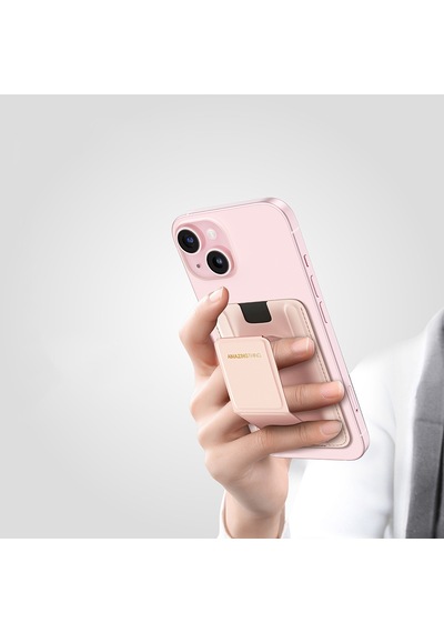 Amazingthing Edition Mag Serisi Fonksiyonel Çok Yönlü Grip Standlı Magnetik Kartlık Pembe