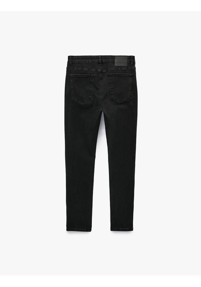 Koton Normal Bel Pamuklu Cepli Skinny Fit Jean Pantolon - Michael Jean Siyah 7wam40313nd