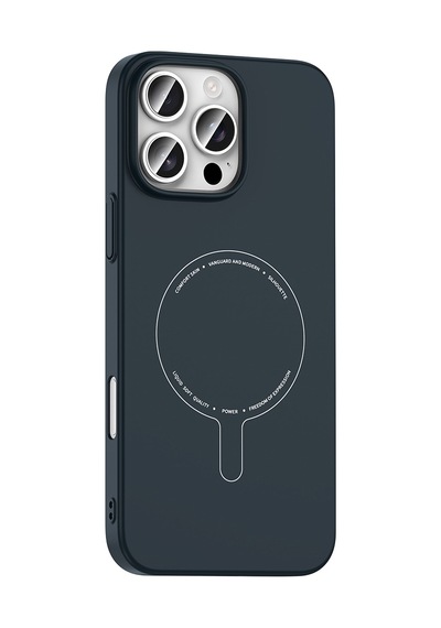 Maks Technology iPhone Uyumlu 16 Pro Max Kılıf M-safe Şarj Özellikli Kamera Korumalı Mkst Elio Sert Pc Kapak - Lacivert