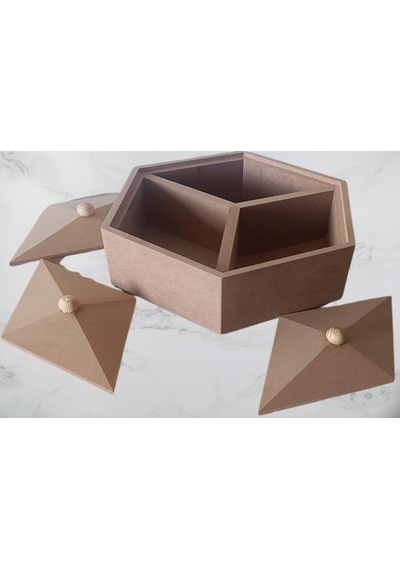 1448bng90251hobi Adn Piramit Kutu Dekoratif Ahşap Mdf Ham Cnc Kesim El Yapım