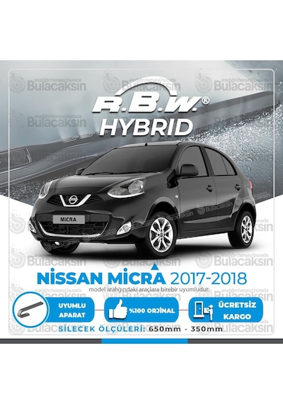 Nissan Micra Ön Silecek Takımı (2017-2018) RBW Hibrit