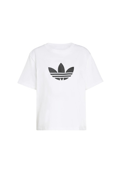 Whıte/black Adidas Kadın Günlük T-shirt Trefoil Boxy T Kd6225 Beyaz