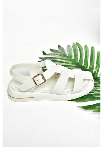 Fox Shoes S518106009 Beyaz Kadın Sandalet Beyaz