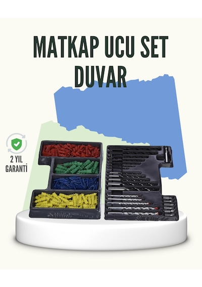 Matkap Ucu Seti 24 Parça Organizer Kutulu Ahşap Metal Beton Uyumlu Çok Renkli