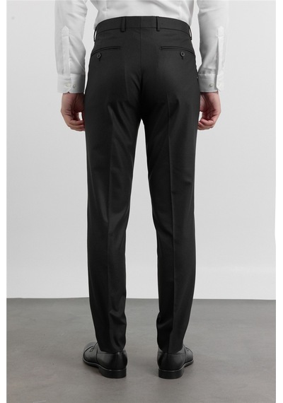 İmza Siyah Gabardin Yan Cep Açık Paça Basic Slim Fit Esnek Classic Pantolon 1003255013