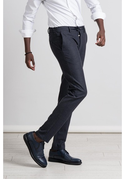 Perpant Slimfit Bitik Kareli Beli Lastikli Ve İplikli Kışlık Kumaş Jogger Pantolon 001
