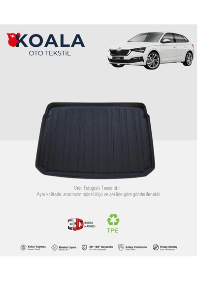 Skoda Scala Hatchback 2020 Ve Sonrası 3d Bagaj Havuzu