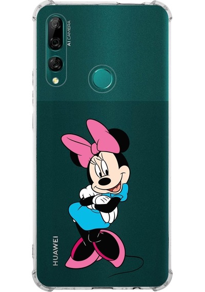 Huawei Y9 Prime 2019 Köşe Korumalı Antişok Kapak Minnie Mouse Tasarımlı Şeffaf Kılıf