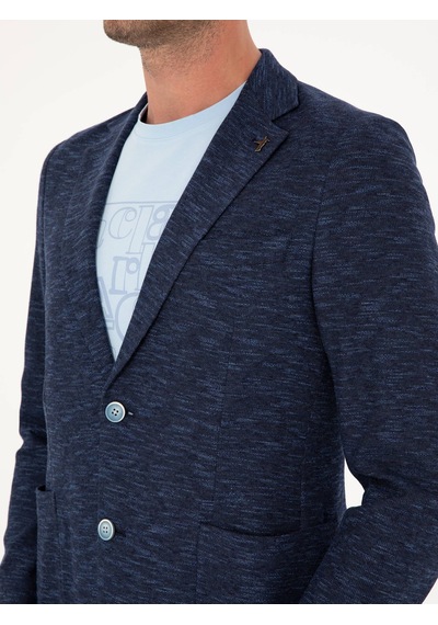 Cacharel Lacivert Slim Fit Pamuk Karışımlı Ceket Cacharel Lacivert Slim Fit Pamuk Karışımlı Ceket