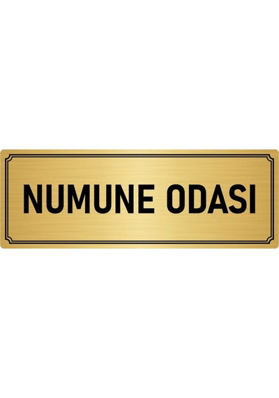 Metal Yönlendirme Levhası, Departman Kapı İsimliği Numune Odası 10x20 cm Altın Renk