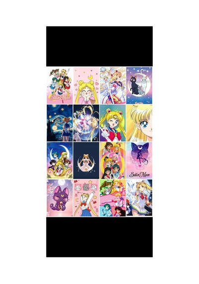 Sailor Moon Desenli Tasarım 16' L Fotokart Seti