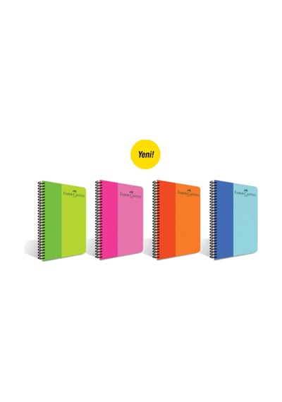 Faber C. Ppo Kapak Spırallı Bıcolor 100yprk Karelı 4lü Paket