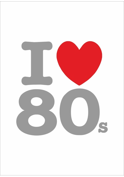 I Love 80's Sticker - Araba Oto Motosiklet Karavan Sticker - 00043 15x14 Cm