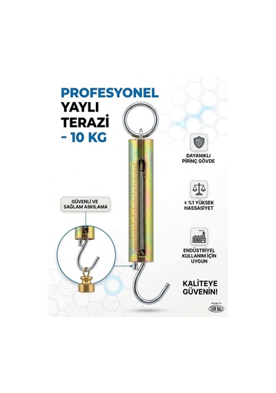 Pratik Yaylı El Kantarı - 60 Kg Kapasiteli Hassas Taşınabilir Terazi - Balıkçı Ve Mutfak Kantarı
