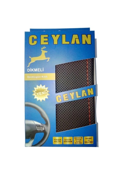 Oto Direksiyon Kılıfı Noktalı Kırmızı Dikişli